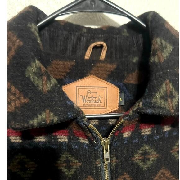 VTG Woolrich Wool Aztec Southwest Ranch Barn Chore Coat Jacket Men’s Large - Picture 7 of 12